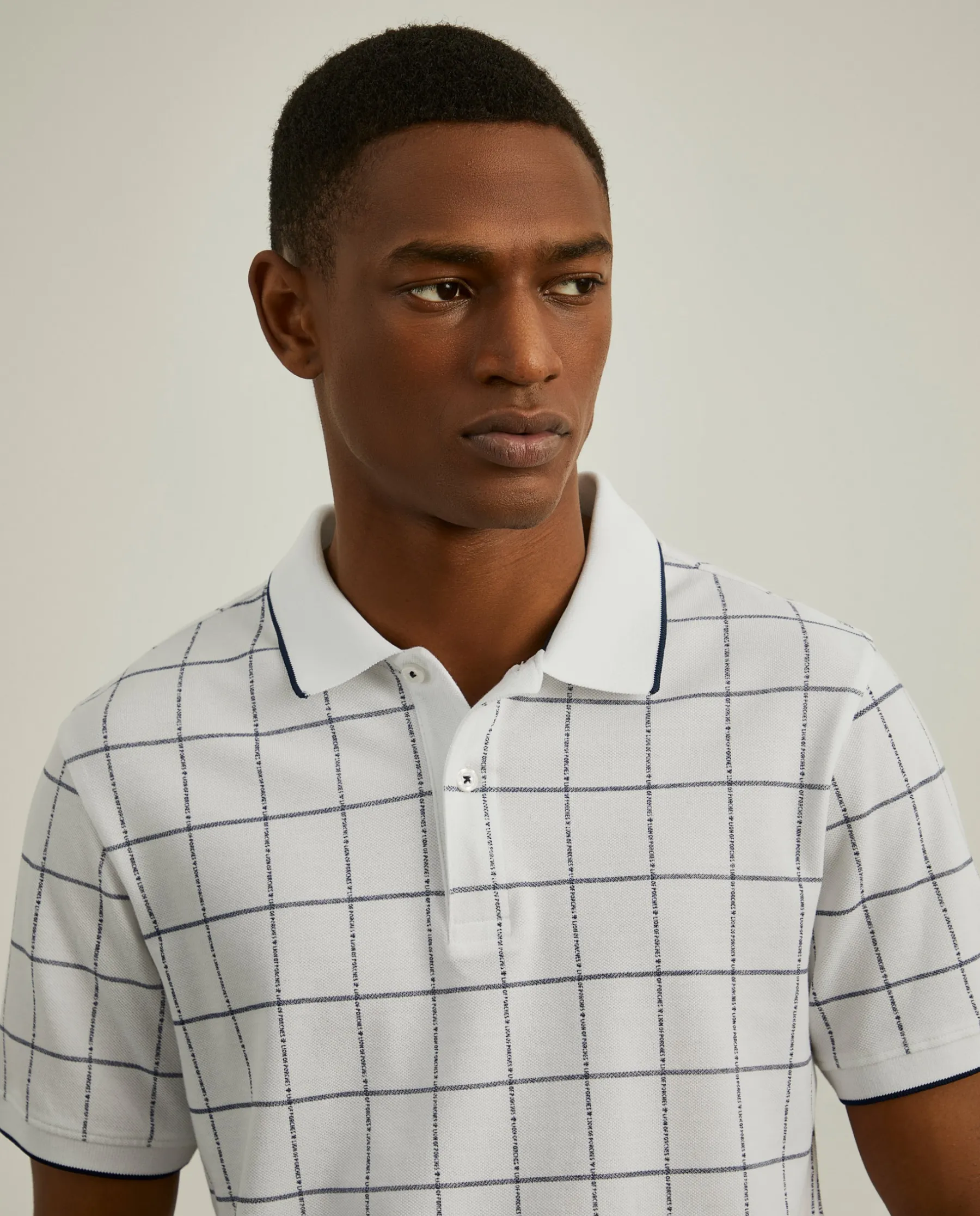 LION OF PORCHES Polos^Polo slim fit com padrão quadrados