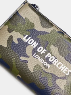 LION OF PORCHES Carteiras^Porta-moedas para homem com fecho, estampado e padrão