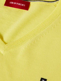 LION OF PORCHES Pullovers^Pullover de algodão com decote em V