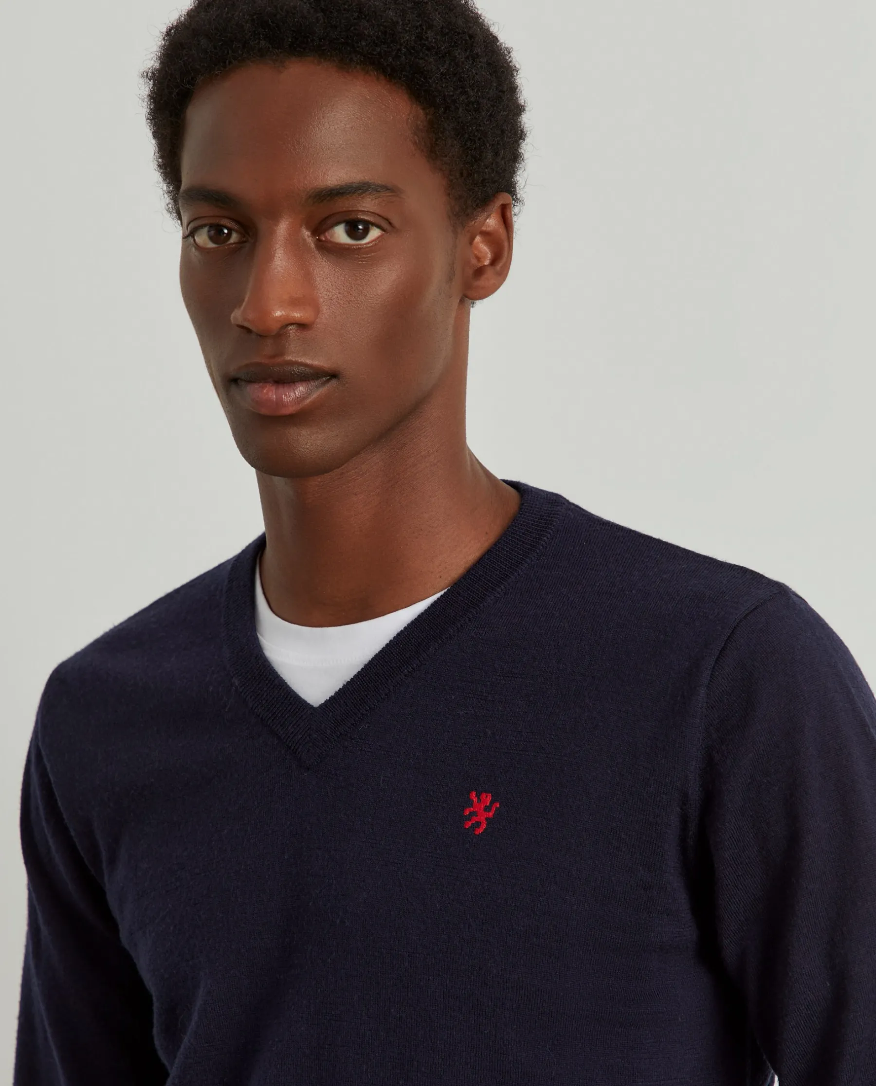 LION OF PORCHES Pullovers^Pullover de lã com decote em V