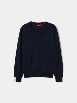LION OF PORCHES Pullovers^Pullover de lã com decote em V