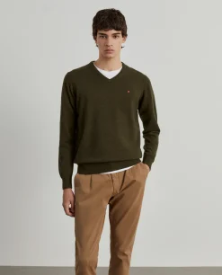 LION OF PORCHES Pullovers^Pullover de lã decote em bico