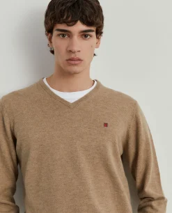 LION OF PORCHES Pullovers^Pullover de lã decote em V