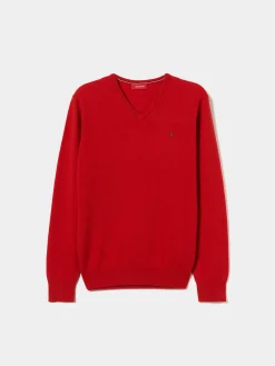 LION OF PORCHES Pullovers^Pullover de lã decote em V