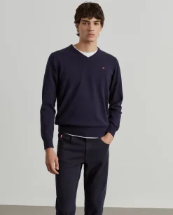 LION OF PORCHES Pullovers^Pullover de lã decote em V