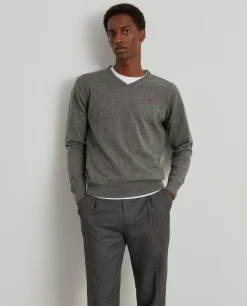 LION OF PORCHES Pullovers^Pullover de lã decote em V