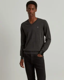LION OF PORCHES Pullovers^Pullover de lã decote em V