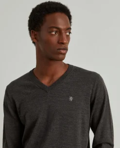 LION OF PORCHES Pullovers^Pullover de lã decote em V