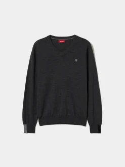 LION OF PORCHES Pullovers^Pullover de lã decote em V