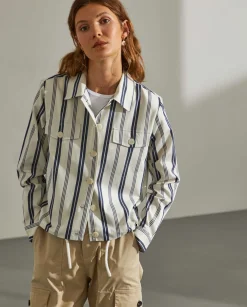 MULHER LION OF PORCHES Camisas^Sobrecamisa com riscas e cintura ajustável