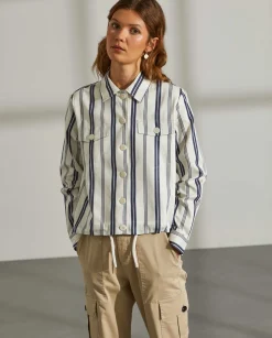 MULHER LION OF PORCHES Camisas^Sobrecamisa com riscas e cintura ajustável