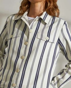 MULHER LION OF PORCHES Camisas^Sobrecamisa com riscas e cintura ajustável