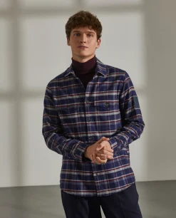LION OF PORCHES Regular Fit^Sobrecamisa em xadrez