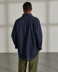 LION OF PORCHES Regular Fit^Sobrecamisa para homem regular fit em denim e com bolsos