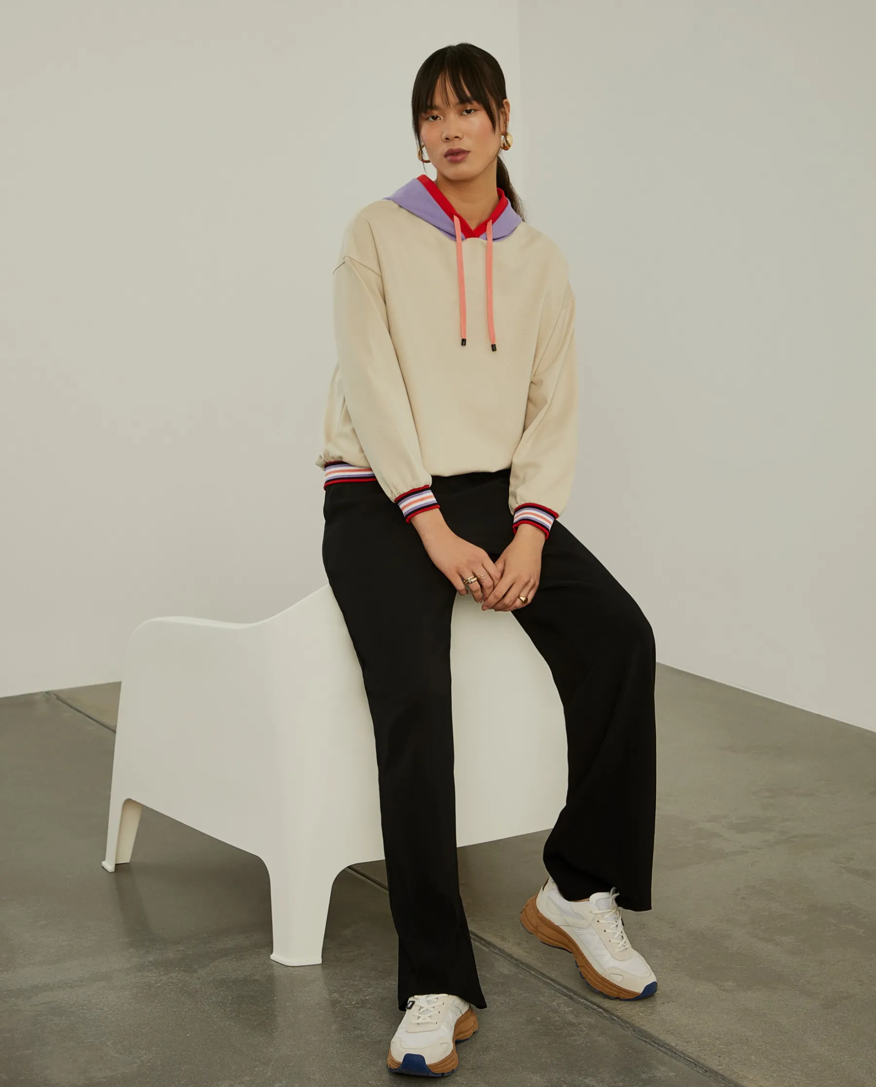 MULHER LION OF PORCHES Sweats^Sweater com capuz ajustável