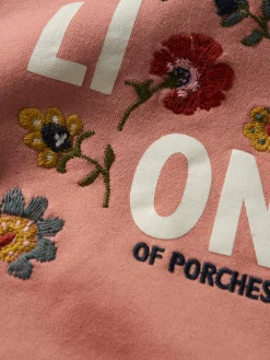 LION OF PORCHES Camisolas^Sweater com capuz e bordado de flores