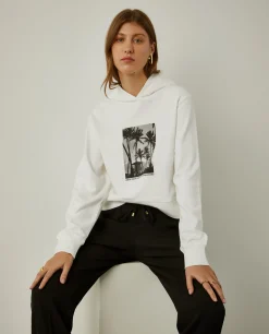 MULHER LION OF PORCHES Sweats^Sweater com capuz e estampado tropical