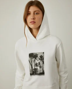 MULHER LION OF PORCHES Sweats^Sweater com capuz e estampado tropical