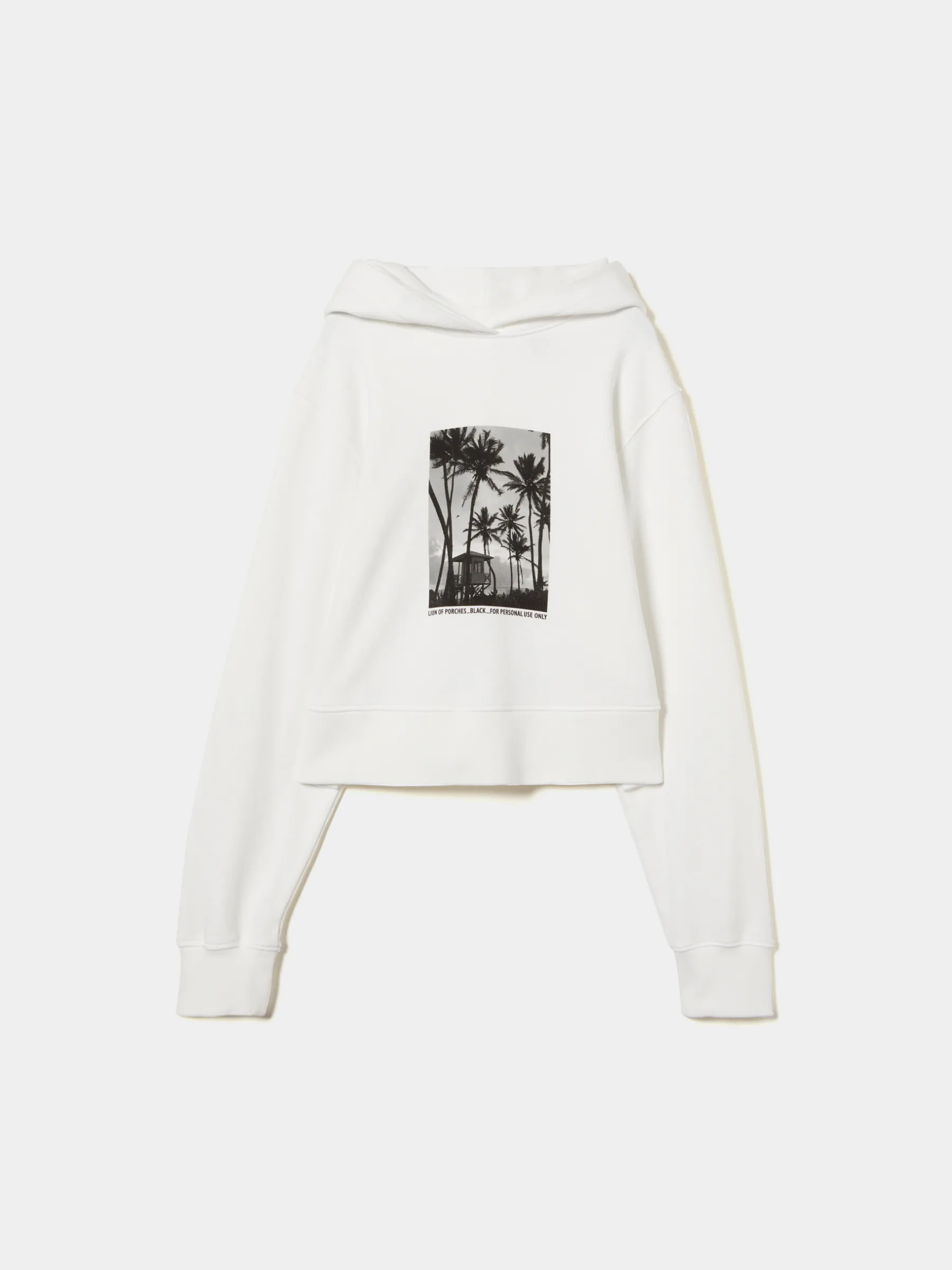 MULHER LION OF PORCHES Sweats^Sweater com capuz e estampado tropical