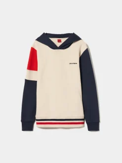 LION OF PORCHES Sweats^Sweater com capuz e mangas em contraste