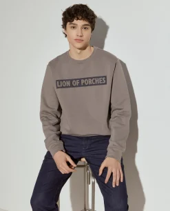 LION OF PORCHES Sweats^Sweater com estampado e interior polar