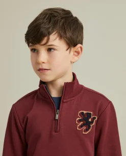 LION OF PORCHES Sweats^Sweater com fecho e riscas em contraste