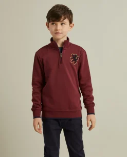 LION OF PORCHES Sweats^Sweater com fecho e riscas em contraste