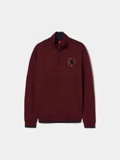 LION OF PORCHES Sweats^Sweater com fecho e riscas em contraste