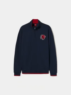 LION OF PORCHES Sweats^Sweater com fecho e riscas em contraste