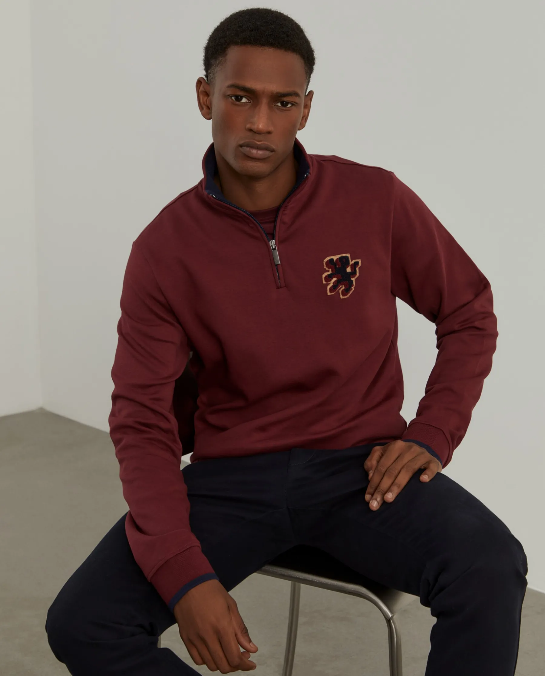 LION OF PORCHES Sweats^Sweater com fecho em algodão