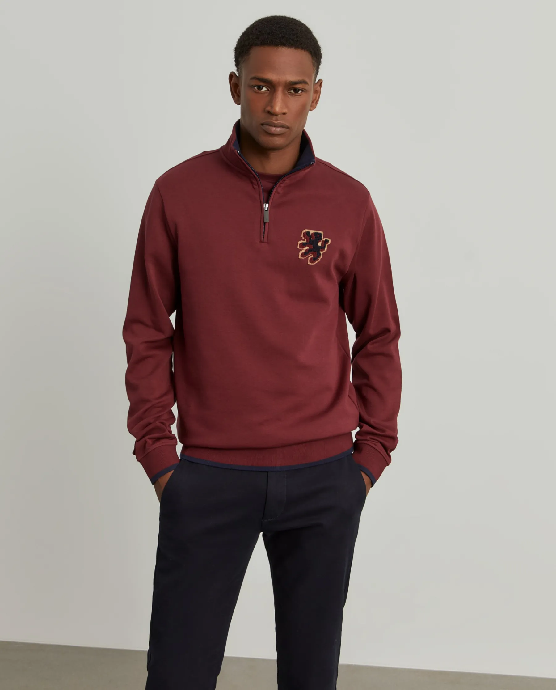 LION OF PORCHES Sweats^Sweater com fecho em algodão