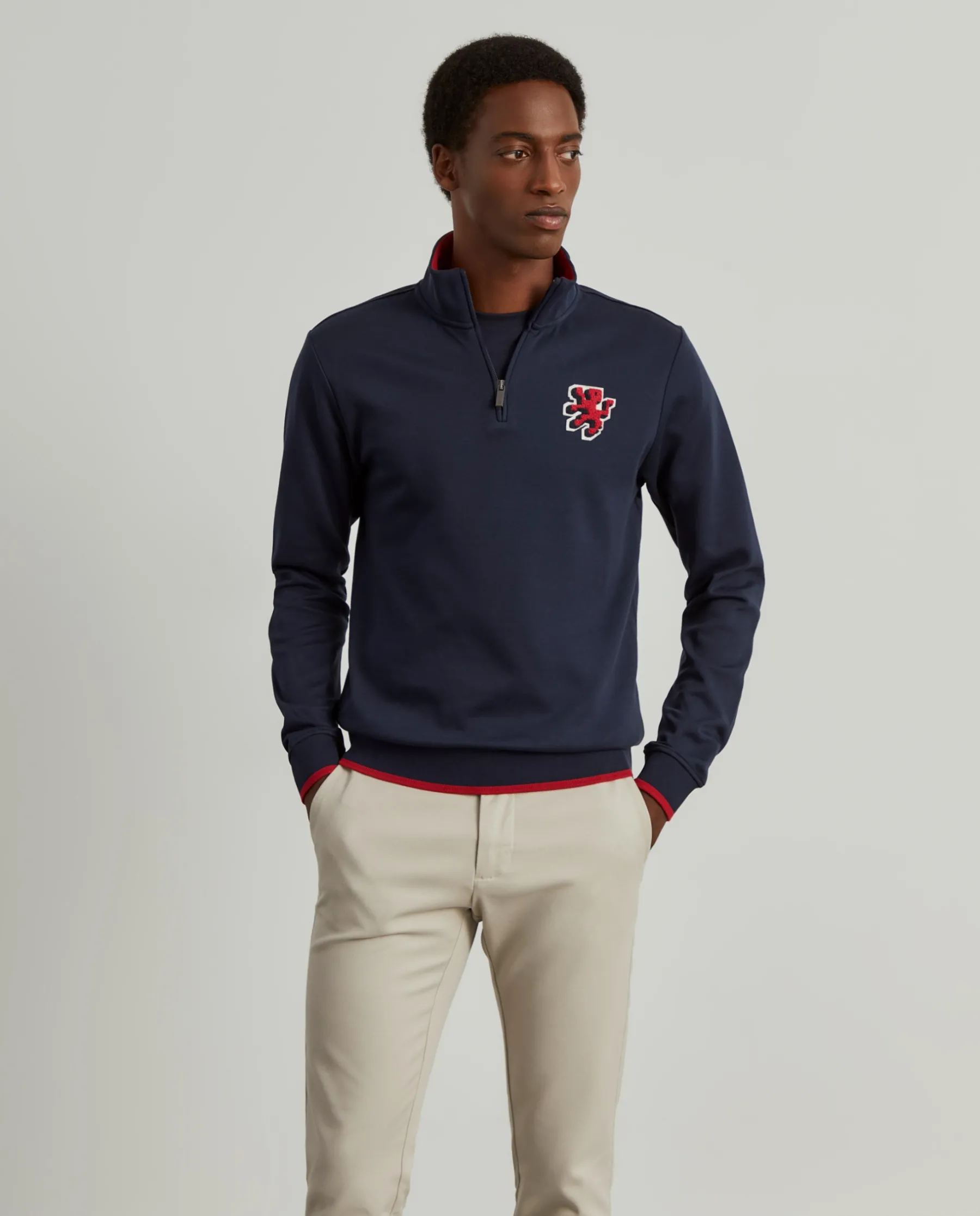 LION OF PORCHES Sweats^Sweater com fecho em algodão
