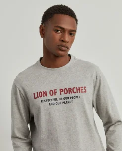 LION OF PORCHES Camisolas^Sweater de algodão com estampado