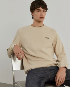 LION OF PORCHES Sweats^Sweater decote redondo em malha piqué