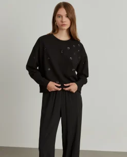MULHER LION OF PORCHES Sweats^Sweater pormenor lantejoulas