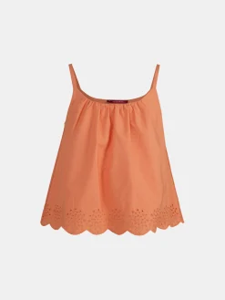 LION OF PORCHES Camisas / Blusas^Top cropped em bordado inglês