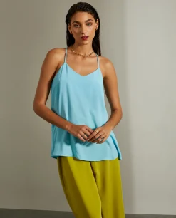 MULHER LION OF PORCHES Blusas^Top de alças fluido