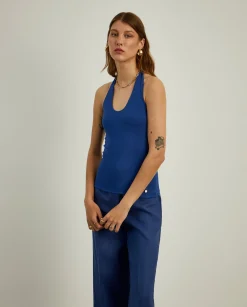MULHER LION OF PORCHES Túnicas / Tops^Top halter de malha com costas abertas