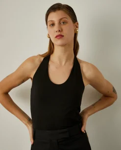 MULHER LION OF PORCHES Túnicas / Tops^Top halter de malha com costas abertas