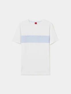 LION OF PORCHES T-Shirts^T-shirt 100% algodão com barra em contraste