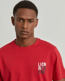 LION OF PORCHES T-Shirts^T-shirt básica de algodão