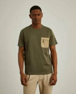 LION OF PORCHES T-Shirts^T-shirt com bolso em contraste