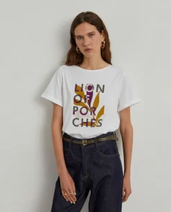 MULHER LION OF PORCHES T-Shirts^T-shirt com branding estampado