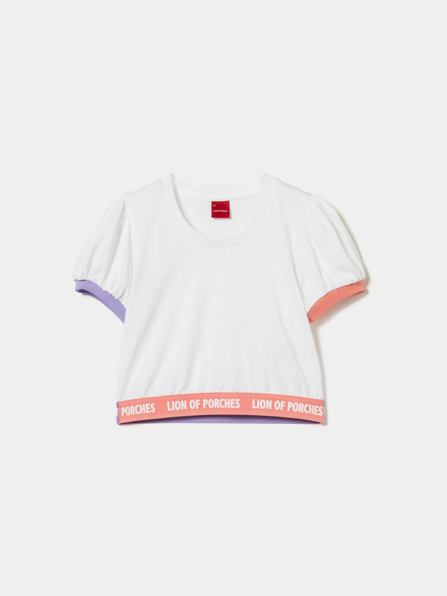 LION OF PORCHES T-Shirts^T-shirt cropped com manga balão