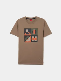 LION OF PORCHES T-Shirts^T-shirt de algodão com estampado