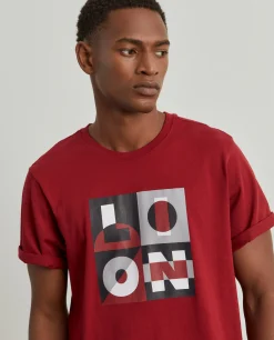 LION OF PORCHES T-Shirts^T-shirt de algodão com estampado