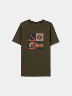 LION OF PORCHES T-Shirts^T-shirt de algodão com estampado
