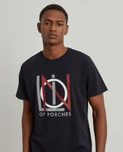 LION OF PORCHES T-Shirts^T-shirt de algodão com estampado
