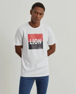 LION OF PORCHES T-Shirts^T-shirt de algodão com estampado