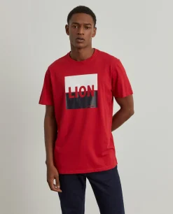 LION OF PORCHES T-Shirts^T-shirt de algodão com estampado